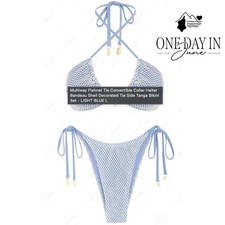 Zaful High Cut Tie Side Tie Back Bikini Swimsuit Size M