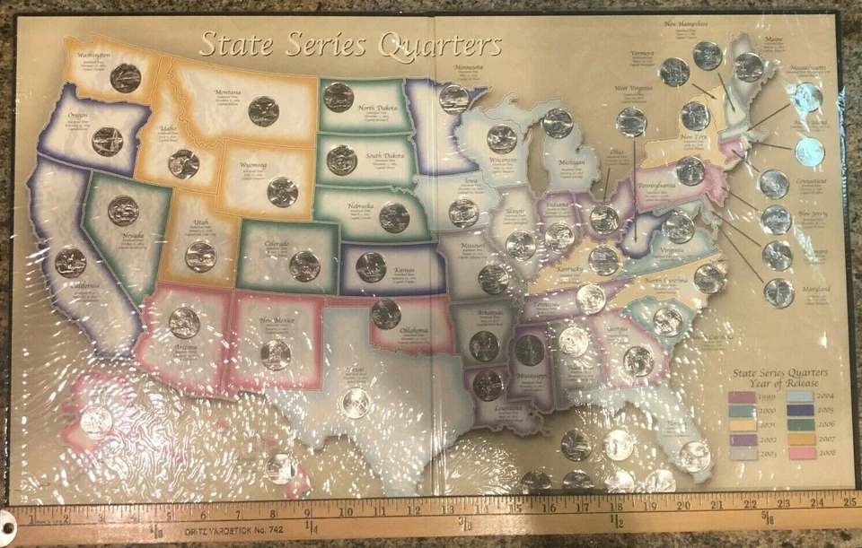 50 STATEHOOD BU Quarters US MAP WITH DC & TERRITORIES - Image 2 of 4