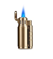 JOBON New Ergo Triple Torch Cigarette Cigar Lighter with Cigar Punch-GOLD