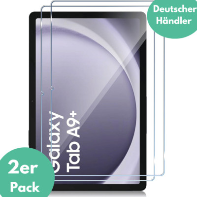 2X Schutzglas für Samsung Galaxy Tab A9 Plus Displayschutz Panzerfolie Full 9H
