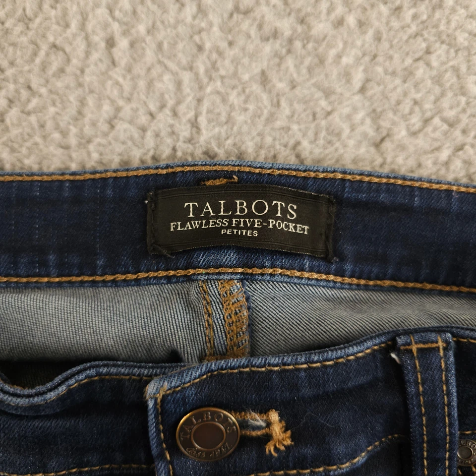 Talbots Jeans Womens 4P 4 Petite Blue Flawless 5 Pocket Straight Curvy FLAW - Image 3 of 4