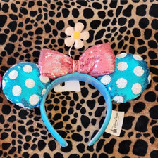 Polka Dot Sun Flower Disney Parks Bow Minnie Ears Sequins Mickey Mouse Headband