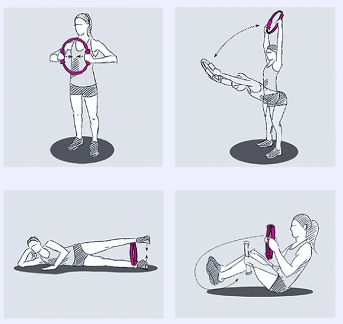 Anillo de Pilates Yoga Círculo Ejercicio Gimnasio Fitness Entrenador Corporal Herramienta Mágica Doble Agarre Foto 2 de 3