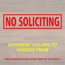 NO SOLICITING Sign Vinyl Decal Sticker- Door Window Wall - Inside or Outside