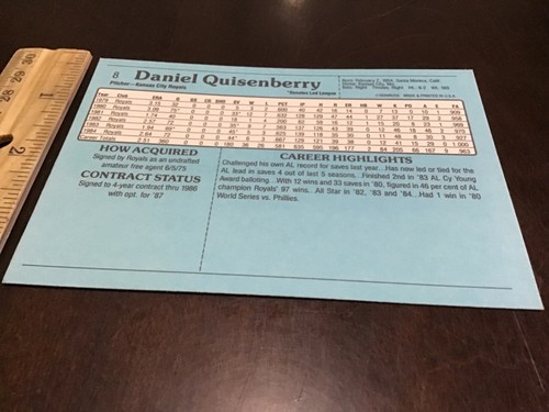 DAN QUISENBERRY Oddball Insert & Regular issue Baseball ROYALS YOU CHOOSE - Picture 59 of 133