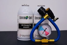 R1234YF OIL-CHARGE, Systems 2 Cans, Economy Gauge