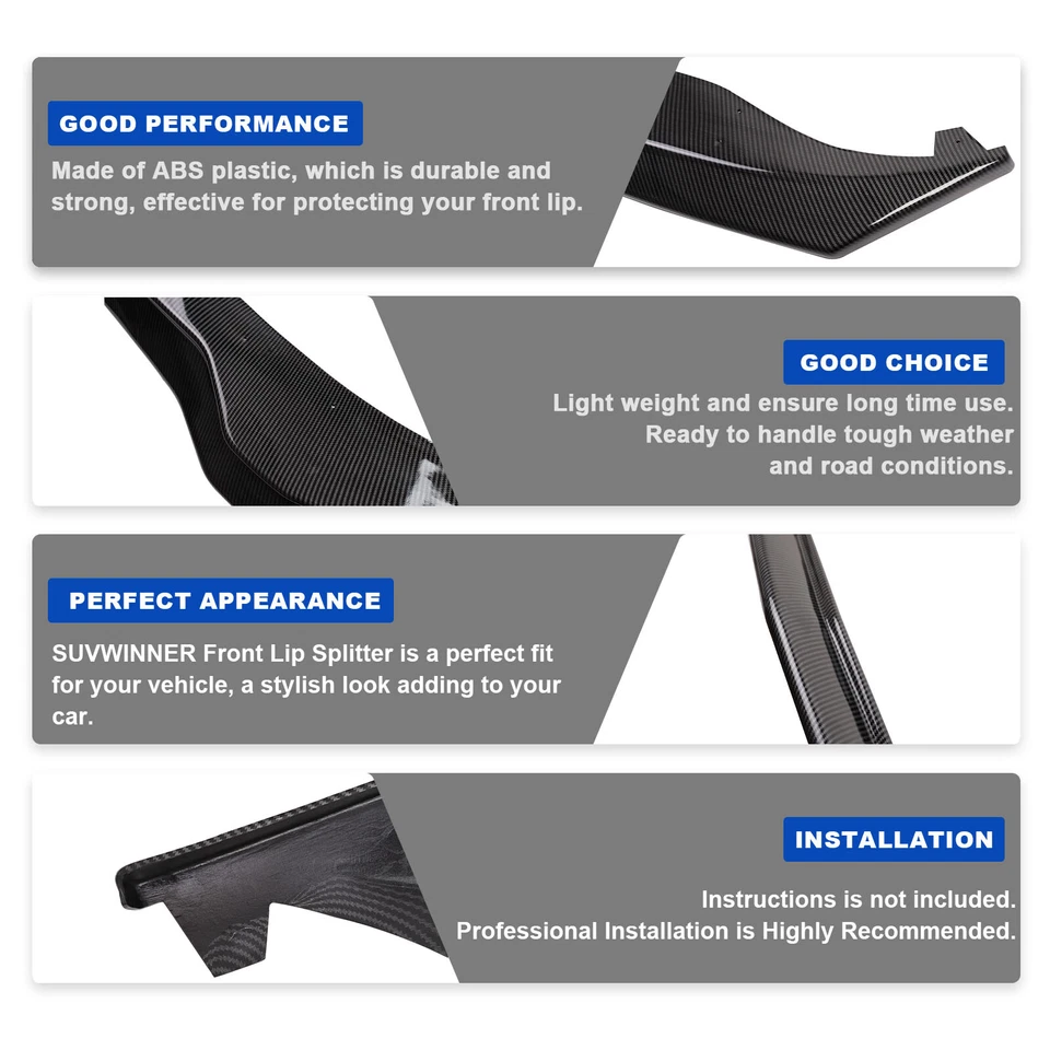 Parachoques delantero divisor de labios de fibra de carbono para Corvette C7 Stage 2 2014-2019 Foto 4 de 4