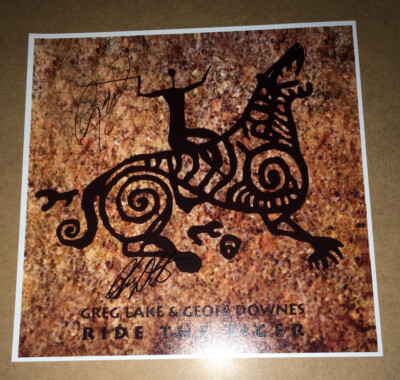 SIGNIERT GEOFF DOWNES ALAN WEISS 12x12 GREG LAKE GEOFF DOWNES RIDE THE TIGER SELTEN