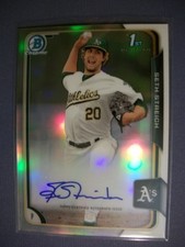 SETH STREICH 2015 Bowman Chrome Prospects Refractor AUTO BCAP-SST A's RC #d/499
