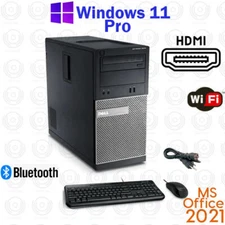 WINDOWS 11 PC Dell Core i3 3.30GHz Desktop Computer PC HDMI VGA WiFi Office21
