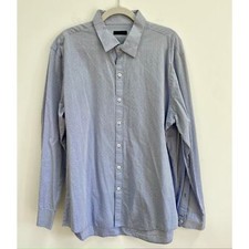 Zachary Prell 100 Cotton Lightweight Button Up Long Sleeve Dress Shirt Blue XL