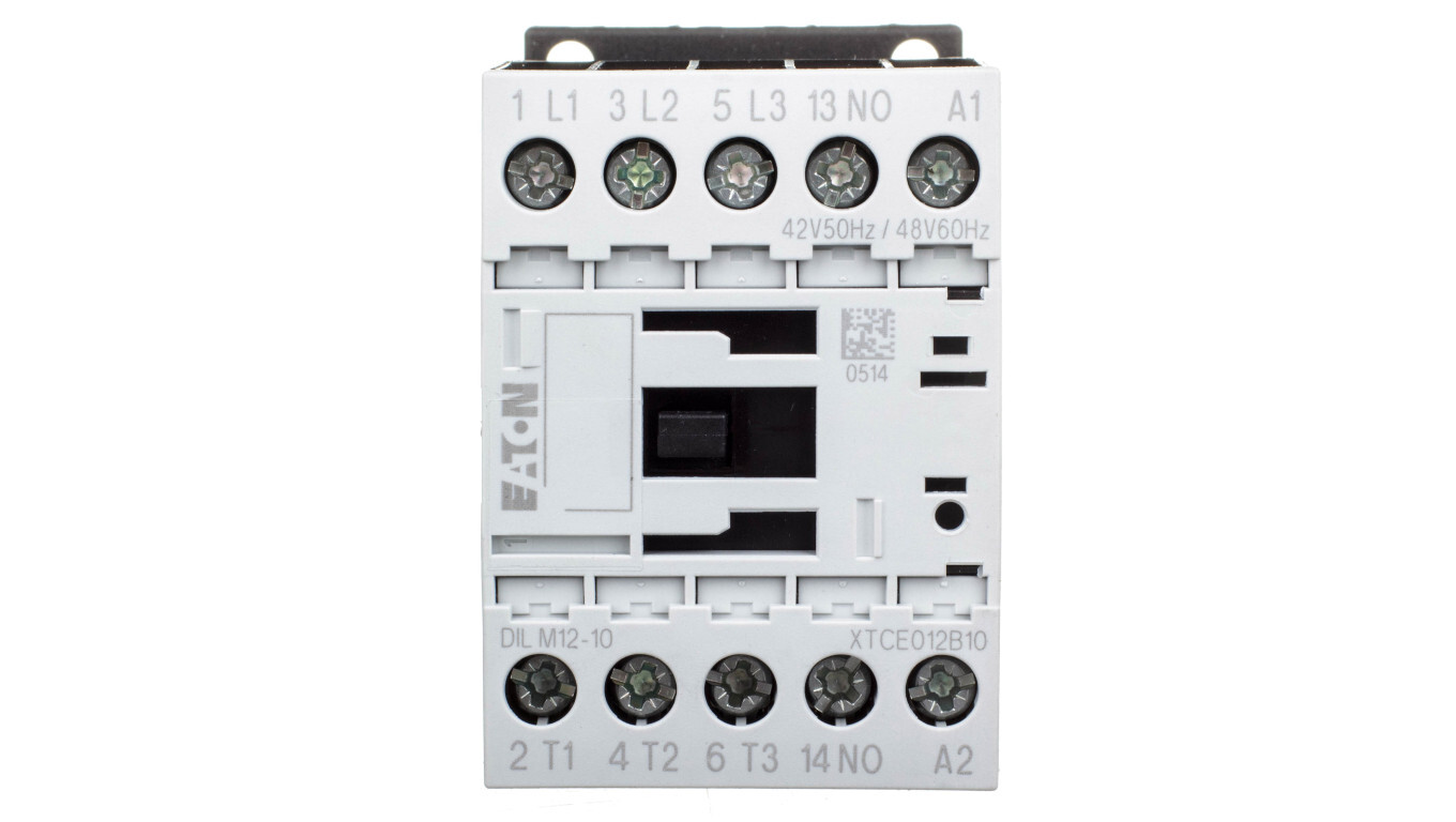Power contactor 12A 3P 42V AC 1NO 0R DILM12-10(42V50HZ,48V60HZ) 276826 /T2UK
