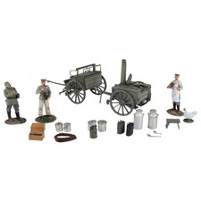 W Britain - World War I German 1908 Hf11 Limber, Field Kitchen Figures Acc 23101