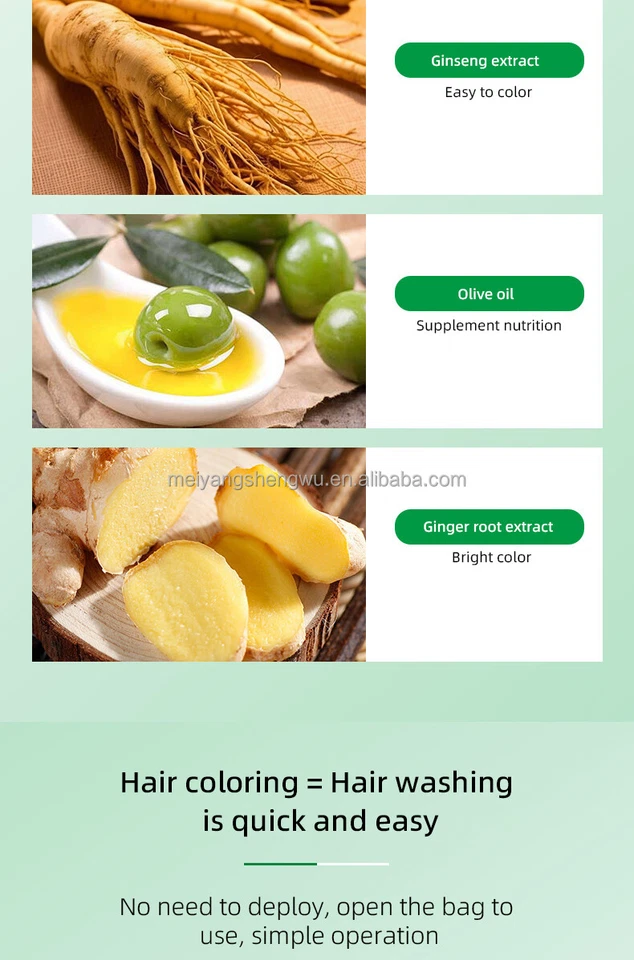 Champú tinte para cabello negro planta natural botánico burbuja tinte para cabello paquetes de 20 ml x 10 Foto 4 de 4