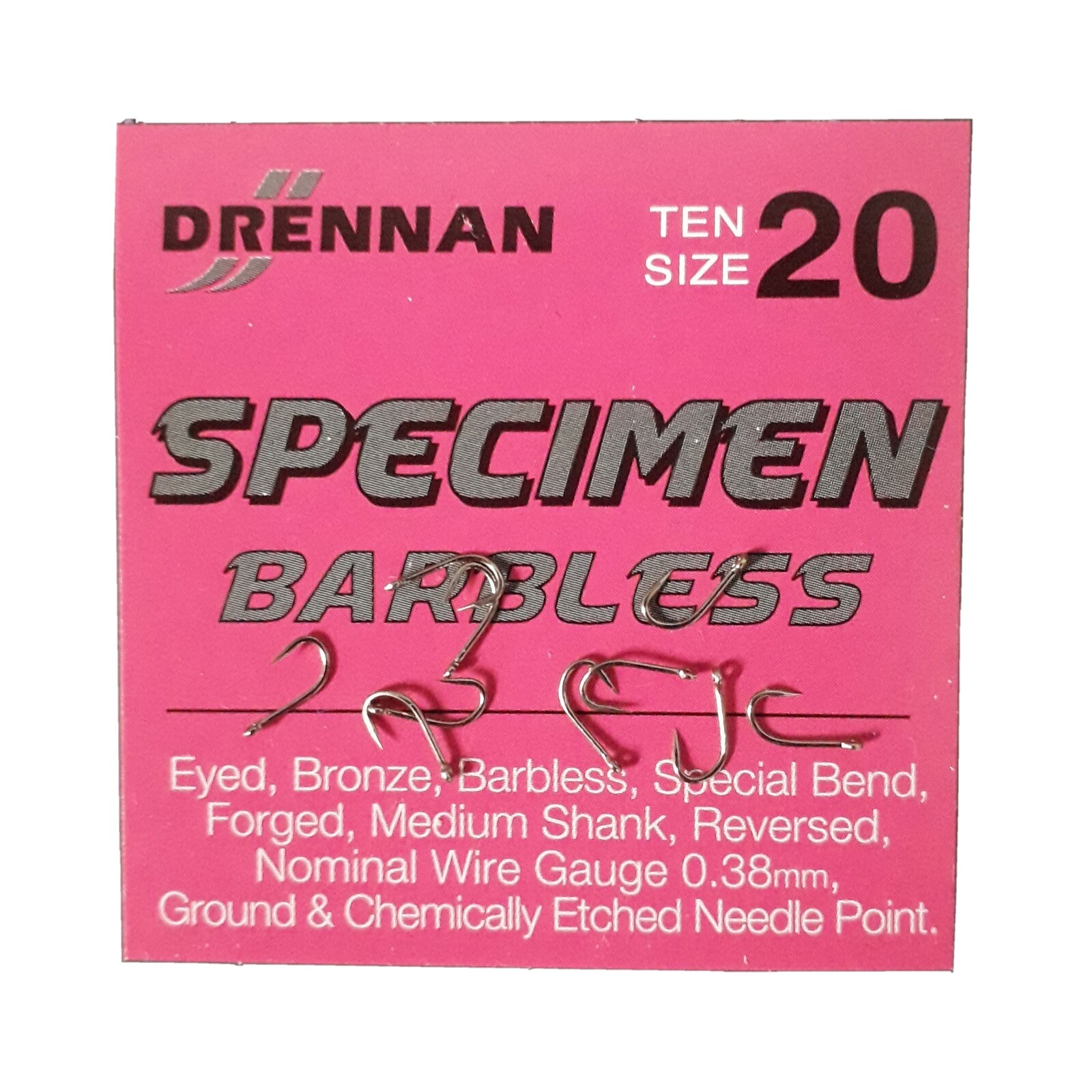 Drennan Specimen Barbless - Packet of Ten(10) Eyed Size 20 Hooks