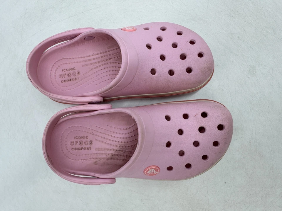 Crocs Crocband Classic Slip-On Rubber Casual Clog Kids Pink Slingback - C13 - Image 2 of 4
