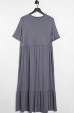 ASOS  ~ TALL TIERED SMOCK T-SHIRT DRESS IN GRAY ~ SIZE 8 ~ NWT