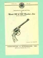 H&R Model 922 & 923 Owners Manual Reproduction