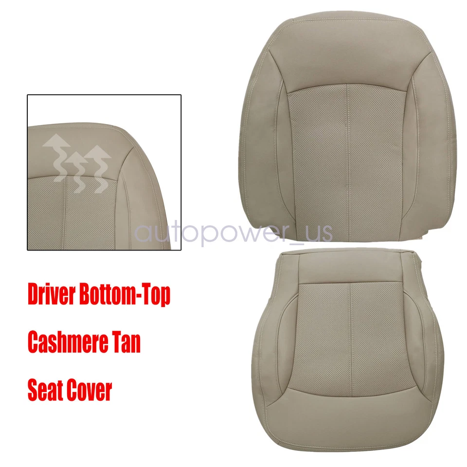 2010 2011 2012 2013 For Buick LaCrosse Driver Bottom&Back Leather Tan Seat Cover - Imagem 2 de 4