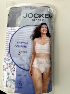 Jockey Elance 100% Cotton Brief Underwear - Pkg Of 3 Women's Size 8/XL  New