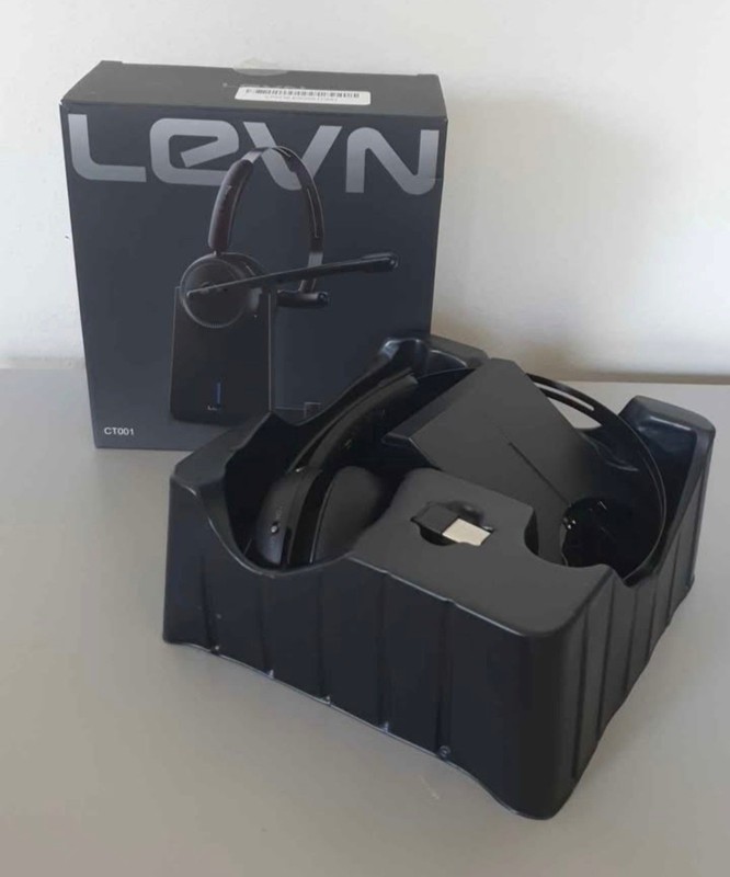 LEVN Wireless Headset 5.2, Wireless Headset with Mic for Work with (NoiseCancel)