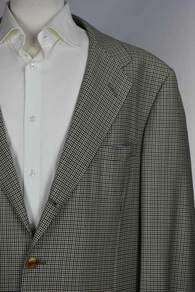 Oxxford Clothes Mens Micro Check Wool Sport Coat Blazer Jacket 50 L MINT - Image 4 of 4