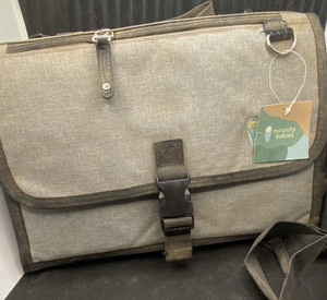 Brand New Not Used Babies Gray Messenger Baby Diaper Bag with Numerous Sections