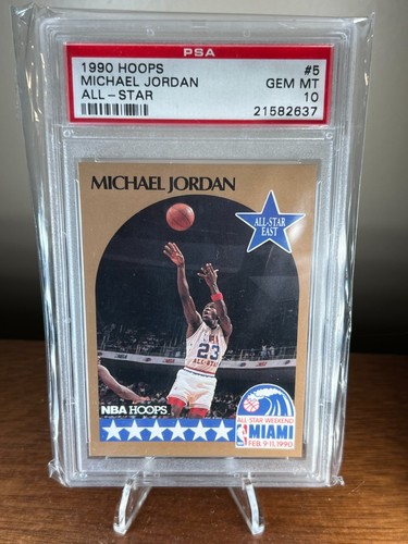 🔥 1990 Hoops Michael Jordan All-Star #5 PSA 10 GEM MINT Bulls Vintage Slab 🐐
