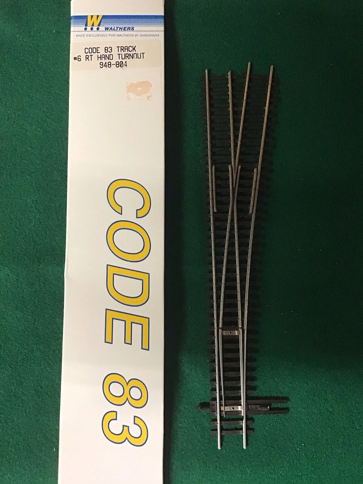 HO Walthers Code 83 #6 RH Turnout 948-804 - Image 4 of 4