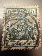 gestempelte 5 Pfennig "Germania" aus dem Deutschen Reich.