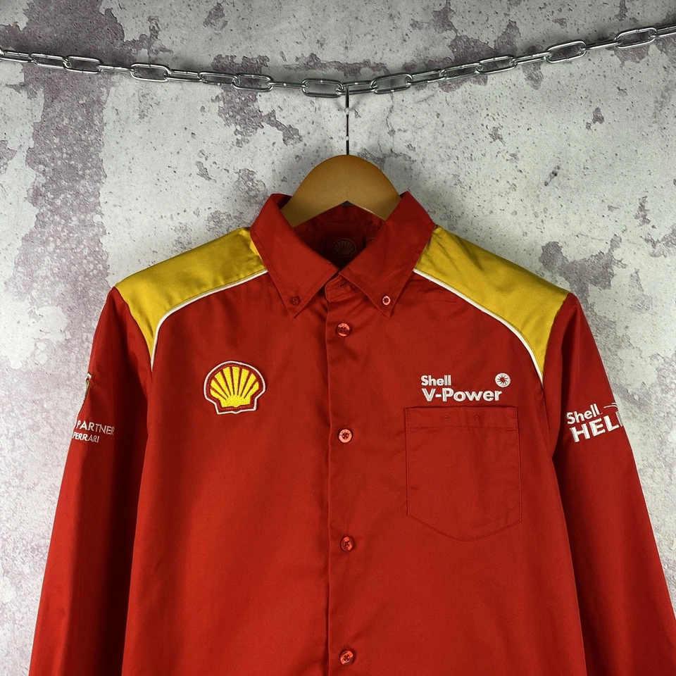 Vintage Ferrari Button Up Shirt Jacket Racing Formula F1 Shell Long Sleeve Cars - Image 2 of 4