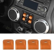 Window Control Switch Button Cover, 4Pcs Aluminum Alloy Window S Color: Orange