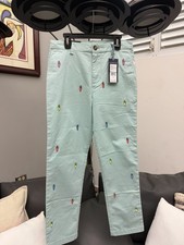 Vineyard Vines Boys Breaker Pants Size 14 Aqua Sky Embroidered Surfboard NEW