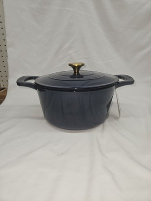 Brand New VIKING Cast Iron Slate Blue Enamel Coated 5 Quart Roaster w/Lid