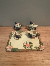 1995 CBK LTD Vintage Humming Bird 9 Piece Miniature Tea Set