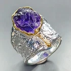 Jewellery 10 ct+ Natural Amethyst Ring 925 Sterling Silver Size 7.5 /R461702