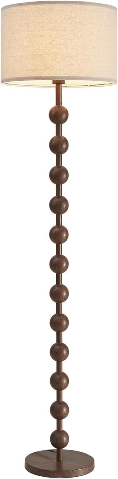 Modern Dimmable Floor Lamp with Remote Control - Red Wood for Living Room & Bedroom