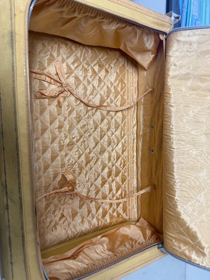 Estuche de viaje vintage Skyway Melón dorado bolsa de ropa equipaje de vestir Foto 3 de 4