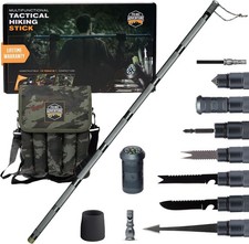 Hiking Tactical Stick Walking Staff - Outdoor Multitool Gear Trekking Pole
