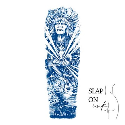 Tribal Spirit Large Sleeve Semi Perm Temporäres Tattoo Fake Waterproof Art Henna