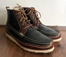 EASTLAND Men’s Navy Leather Shearling Wabasha Moc Toe Lace Chukka Boots Sz 10D