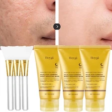 3PCS Kojic Acid Turmeric Night Wrapping Mask Overnight Peel-Off Facial Mask 75g