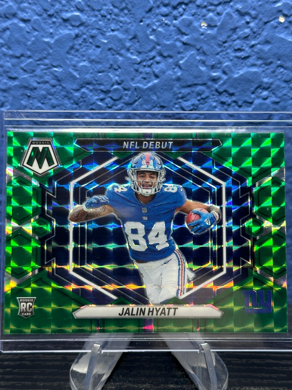 JALIN HYATT #ND-17 RC 2023 PANINI MOSAIC GIANTS NFL DEBUT GREEN