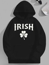 Men'S Irish Pride Hoodie - Long Sleeve Pullover Sweatshirt with IRISH Lettering