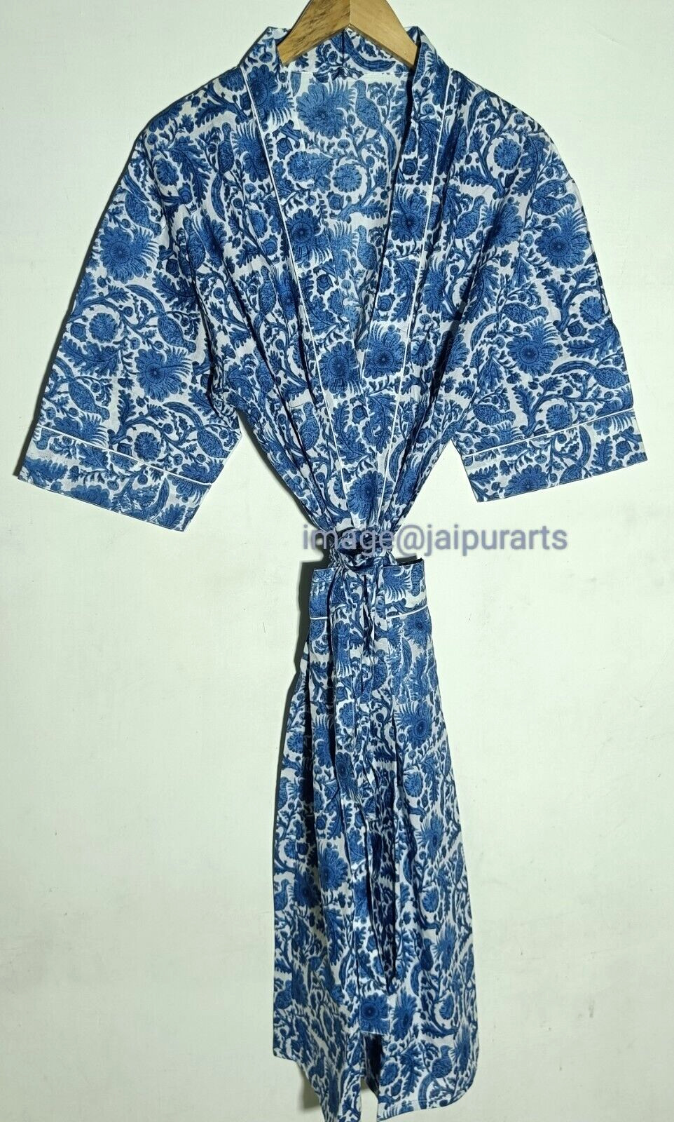 Hermoso Mundo Kimono Algodón Mujer Usar Vintage Bata Boho Hippie Floral Algodón