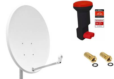 60cm SAT Antenne Satellitenschüssel Digital Stahl + TWIN LNB LNC + F-Stecker NEU