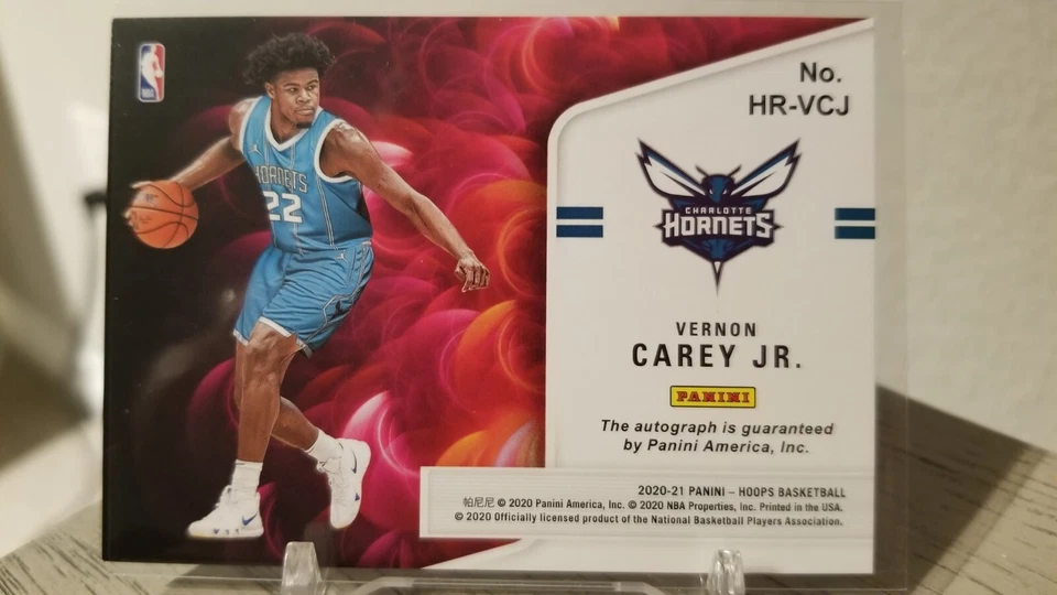 2020-21 Panini NBA Hoops Hot Signatures Rookie Vernon Carey Jr #HR-VCJ 🔥Hornets - Image 2 of 2
