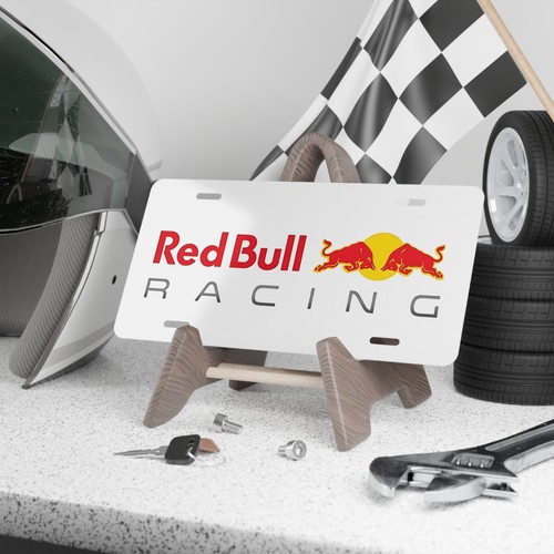 Racing Red Bull White Front Vanity License Plate Performance Motorsports - Picture 2 of 5