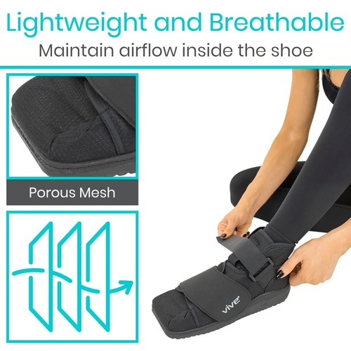VIVE Closed Toe Post Op Shoe Square Toe-Light Weight Right/Left, Unisex. Medium - Picture 9 of 14
