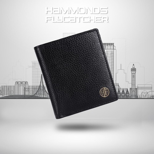 Brand New Authentic RFID Protected Black BI-Fold Genuine Leather Mens Wallet - Picture 2 of 6